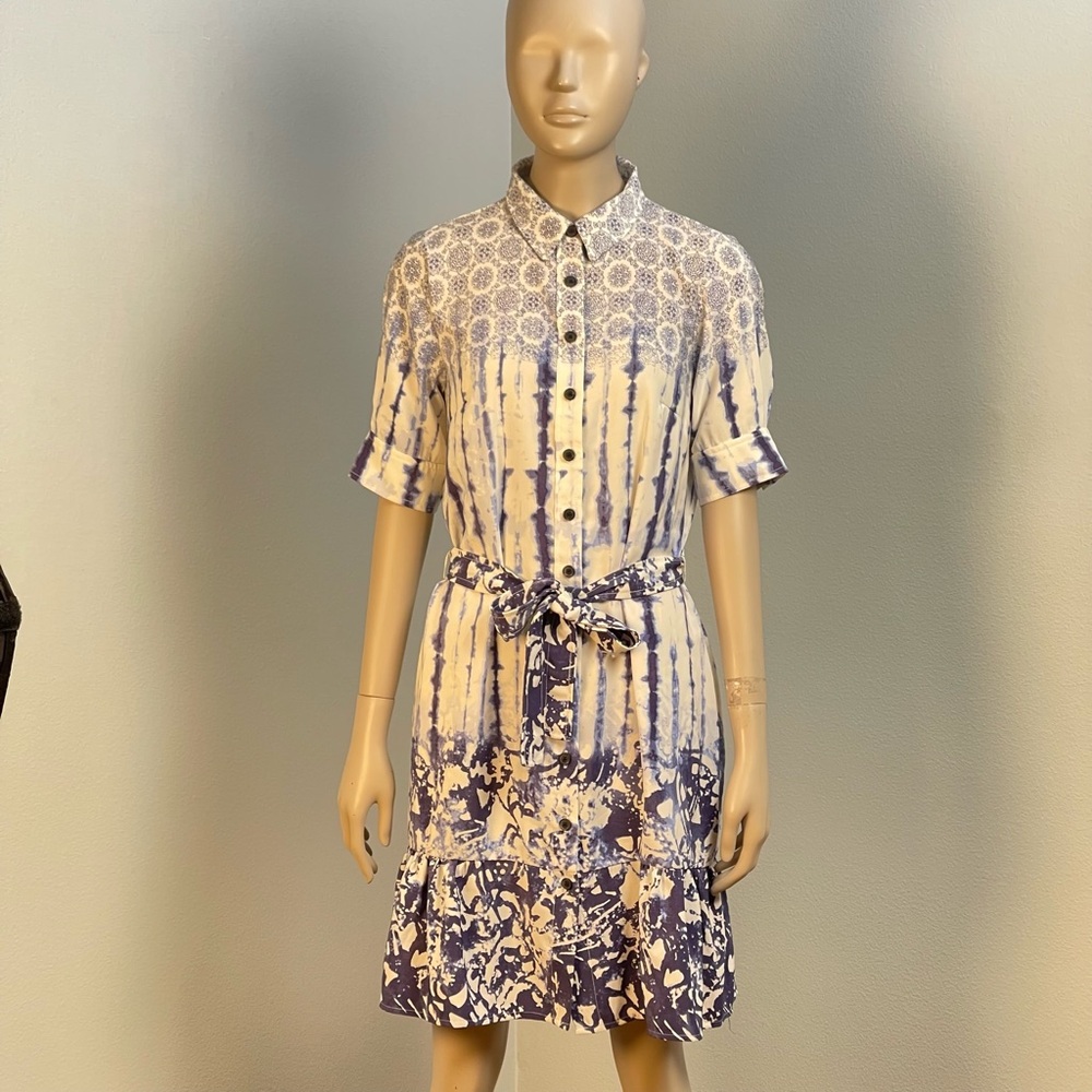 Peter Som Blue and Cream Mini Dress